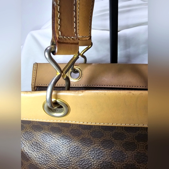 πHPπ Celine Paris Vintage Macadam Blason Leather Small Zipper Tote, RARE - Picture 5 of 9